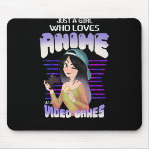 nur ein Mädchen, das Videospiele und Animationen L Mousepad