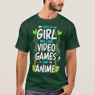 Nur ein Mädchen, das Videospiele und Anime-Gamer L T-Shirt