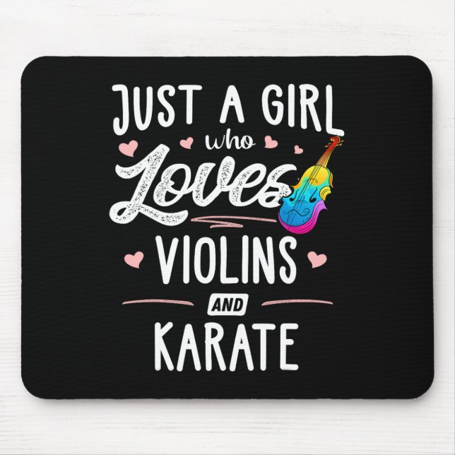 Nur ein Mädchen, das Violinen und Karate-Geschenke Mousepad (Vorne)