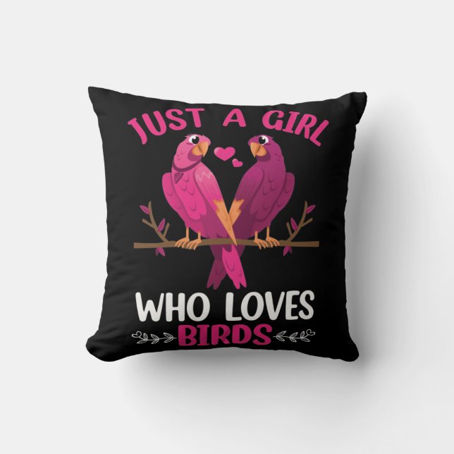Nur ein Mädchen, das Vögel Liebe Kissen (Vorderseite)