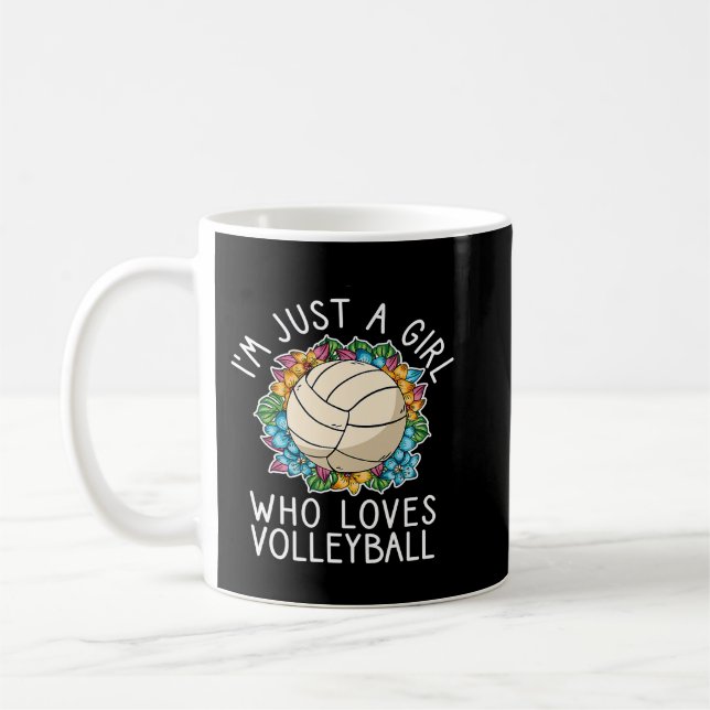 Nur ein Mädchen, das Volleyball für Teenager-Mädch Kaffeetasse (Links)