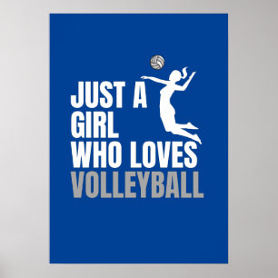 Nur ein Mädchen, das Volleyball Liebe Athlete Poster