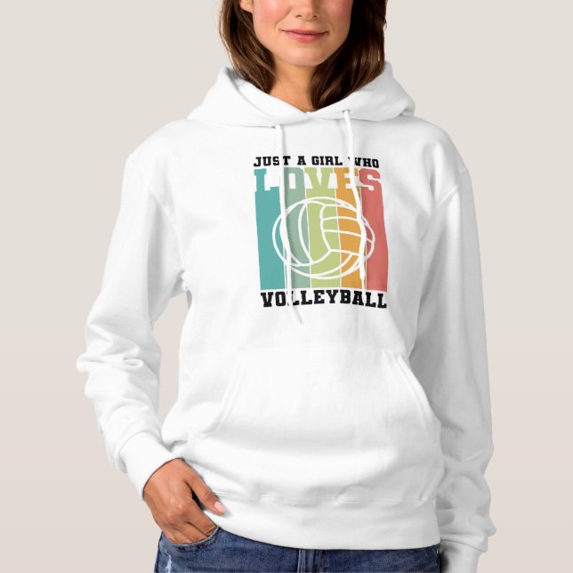 Nur ein Mädchen, das Volleyball Liebe Hoodie (Vorderseite)