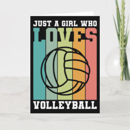 Nur ein Mädchen, das Volleyball Liebe Karte