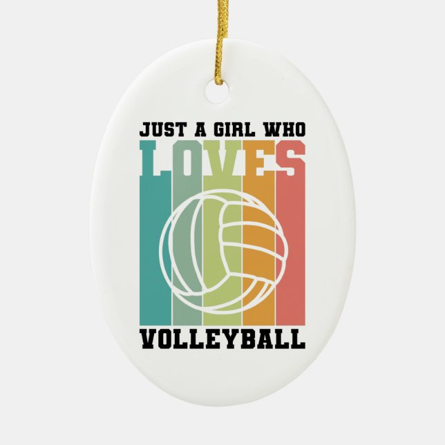 Nur ein Mädchen, das Volleyball Liebe Keramik Ornament (Vorne)