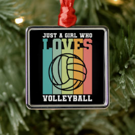 Nur ein Mädchen, das Volleyball Liebe Ornament Aus Metall