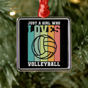 Nur ein Mädchen, das Volleyball Liebe Ornament Aus Metall