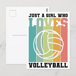 Nur ein Mädchen, das Volleyball Liebe Postkarte