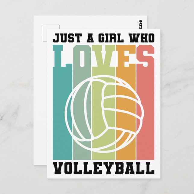 Nur ein Mädchen, das Volleyball Liebe Postkarte (Vorne/Hinten)