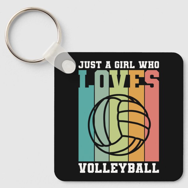 Nur ein Mädchen, das Volleyball Liebe Schlüsselanhänger (Vorderseite)