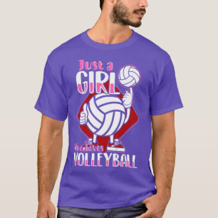 Nur ein Mädchen, das Volleyball Liebe T-Shirt