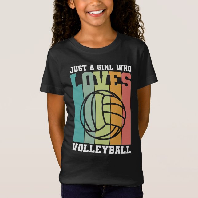 Nur ein Mädchen, das Volleyball Liebe T-Shirt (Vorderseite)