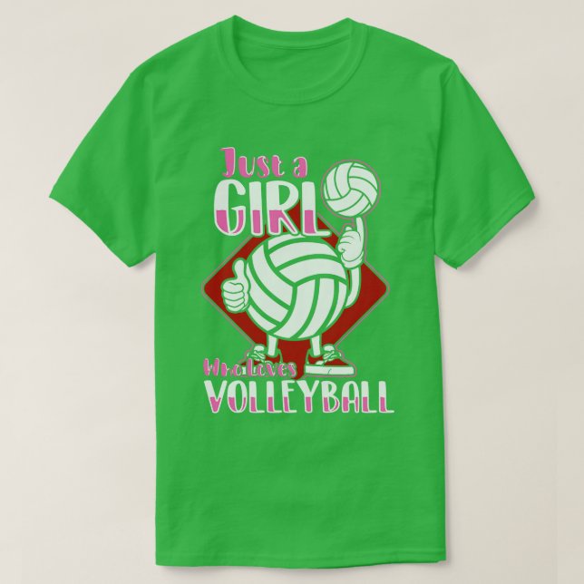 Nur ein Mädchen, das Volleyball Liebe T-Shirt (Design vorne)