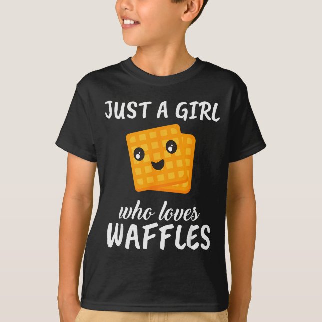 Nur ein Mädchen, das Waffelkleidung Outfit-Geschen T-Shirt (Vorderseite)