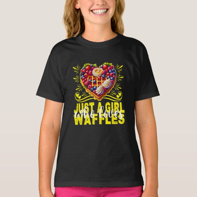 Nur ein Mädchen, das Waffeln Lieben T-Shirt (Vorderseite)