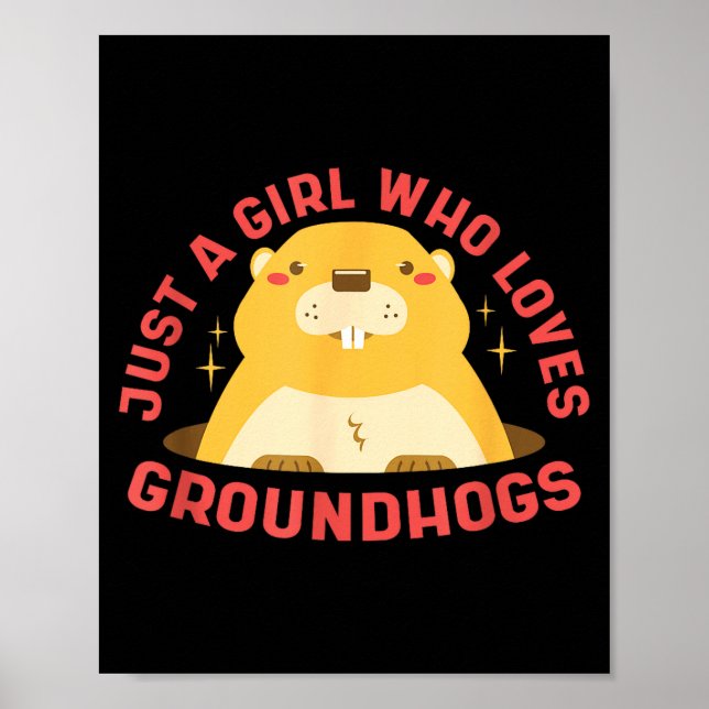 Nur ein Mädchen, das Waldmurmeltiere liebt - Glück Poster (Vorne)