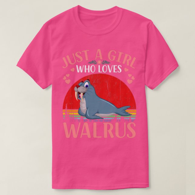 Nur ein Mädchen, das Walruses Niedlich Walrus Lieb T-Shirt (Design vorne)