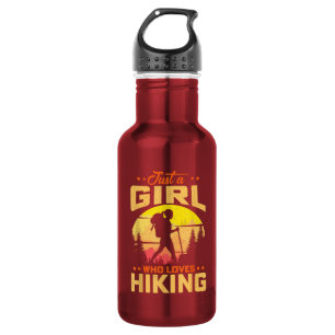 Nur ein Mädchen, das Wandern liebt Edelstahlflasche