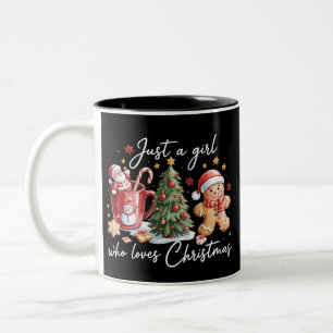 Nur ein Mädchen, das Weihnachten Coquette-Schleife Zweifarbige Tasse