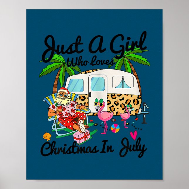 Nur ein Mädchen, das Weihnachten im Juli Camping L Poster (Vorne)