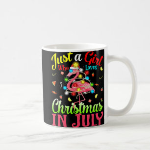 Nur ein Mädchen, das Weihnachten im Juli Flamingo  Kaffeetasse