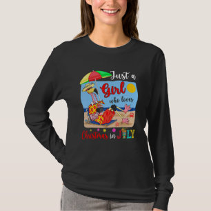 Nur ein Mädchen, das Weihnachten im Juli Flamingo T-Shirt