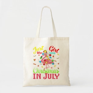 Nur ein Mädchen, das Weihnachten im Juli Flamingo Tragetasche
