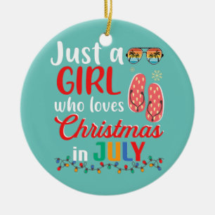 Nur ein Mädchen, das Weihnachten im Juli Sommer li Keramik Ornament