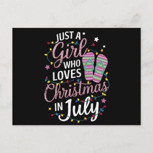 Nur ein Mädchen, das Weihnachten im Juli-Sommer li Postkarte