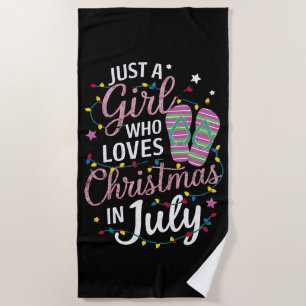 Nur ein Mädchen, das Weihnachten im Juli-Sommer li Strandtuch