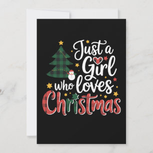 Nur ein Mädchen, das Weihnachten Karo-Baum-Schneem Einladung