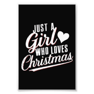 Nur ein Mädchen, das Weihnachten Liebe Fotodruck