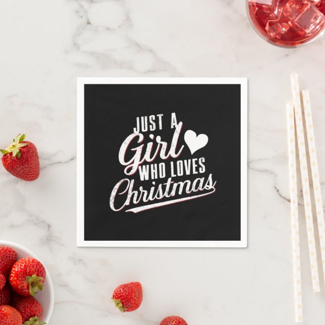 Nur ein Mädchen, das Weihnachten Liebe Serviette (Beispiel)