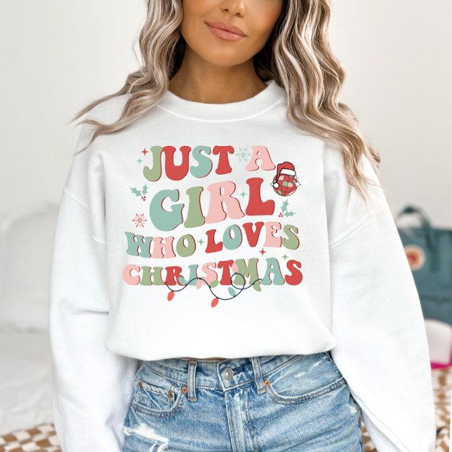 Nur ein Mädchen, das Weihnachten Liebe Sweatshirt (Von Creator hochgeladen)