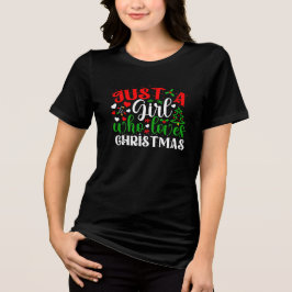 Nur ein Mädchen, das Weihnachten Liebe Tri-Blend Shirt