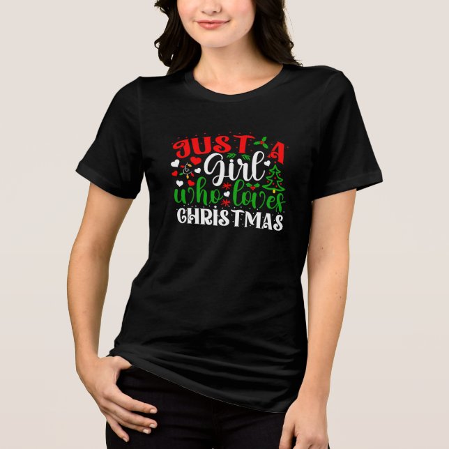 Nur ein Mädchen, das Weihnachten Liebe Tri-Blend Shirt (Vorderseite)