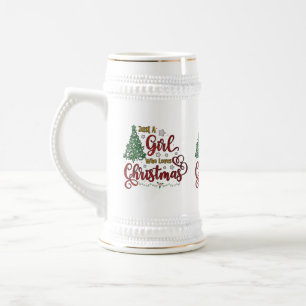 Nur ein Mädchen, das Weihnachten Lieben Bierglas