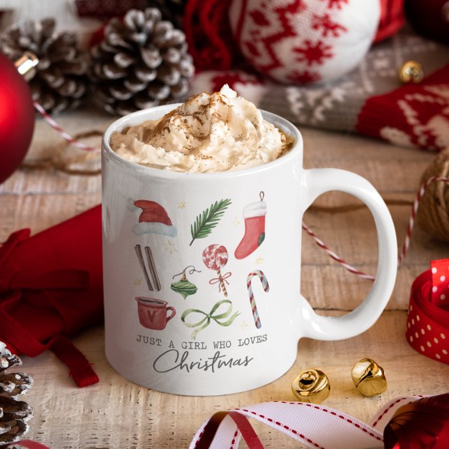 Nur ein Mädchen, das Weihnachten Lieben Kaffeetasse (Von Creator hochgeladen)