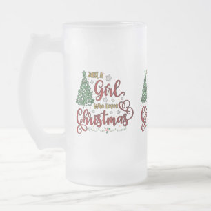 Nur ein Mädchen, das Weihnachten Lieben Mattglas Bierglas