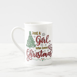 Nur ein Mädchen, das Weihnachten Lieben Prozellantasse