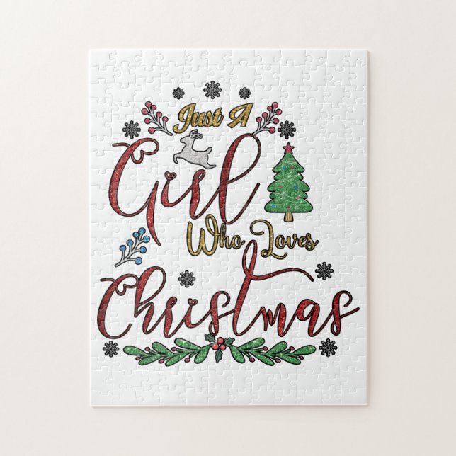 Nur ein Mädchen, das Weihnachten Lieben Puzzle (Vertikal)