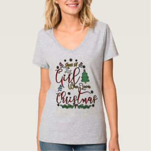 Nur ein Mädchen, das Weihnachten Lieben T-Shirt