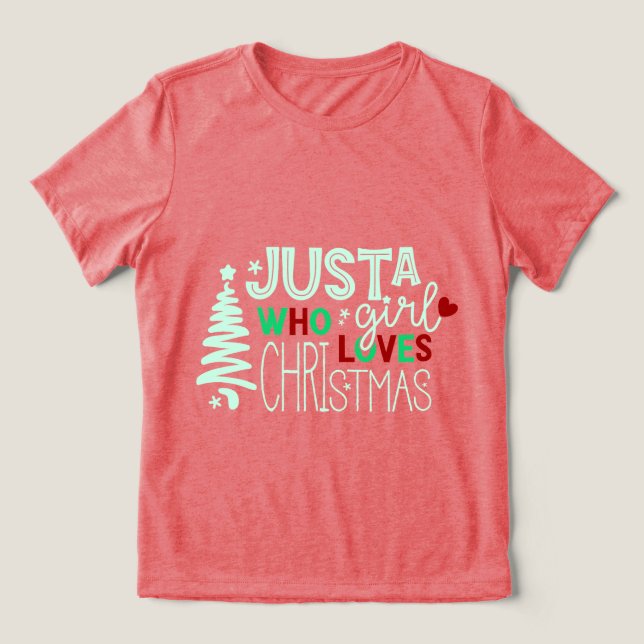Nur ein Mädchen, das Weihnachten Lieben Tri-Blend Shirt (Design Vorderseite)