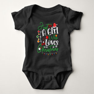 Nur ein Mädchen, das Weihnachten liebt-64714 Baby Strampler