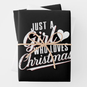 Nur ein Mädchen, das Weihnachten liebt  Geschenkpapier Set