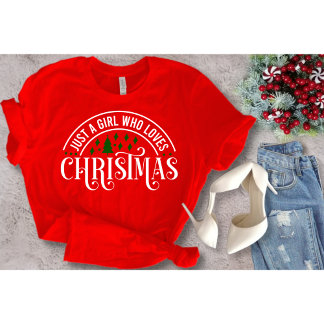 Nur ein Mädchen, das Weihnachten liebt T-Shirt