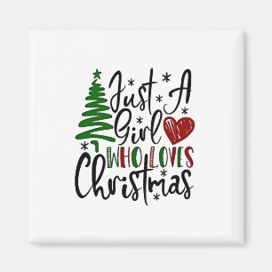 Nur ein Mädchen, das Weihnachten liebt Xmas Liebha Magnet