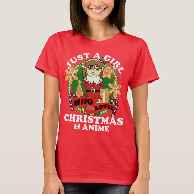 Nur ein Mädchen, das Weihnachten und Anime Elf Lie T-Shirt (Vorderseite)