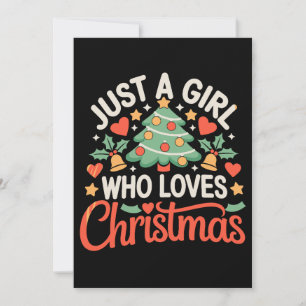 Nur ein Mädchen, das Weihnachtsbaum-Herzen Weihnac Einladung