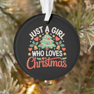 Nur ein Mädchen, das Weihnachtsbaum-Herzen Weihnac Ornament